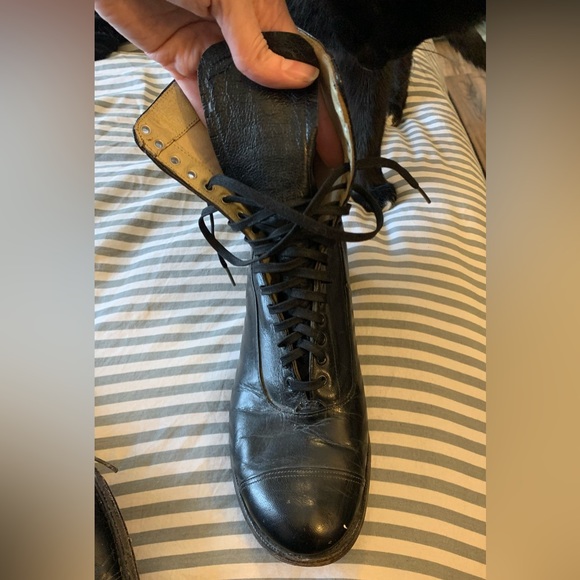 1940s vintage/antique black leather lace up boots - Picture 3 of 4